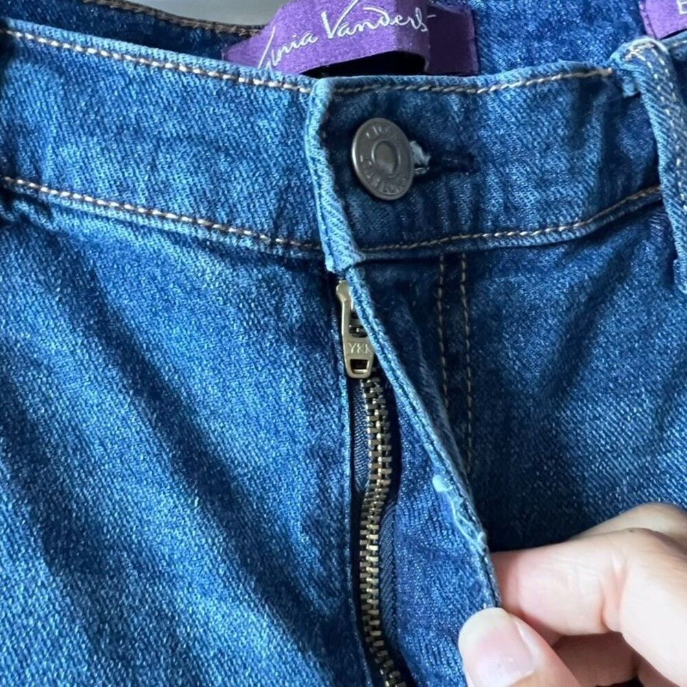 Gloria Vanderbilt High Rise Cuffed‎ Boyfriend Jeans Blue Denim Size 10 Cropped - Picture 5 of 16